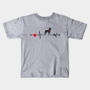 Heartbeat Miniature Pinscher Dog Kids T-Shirt